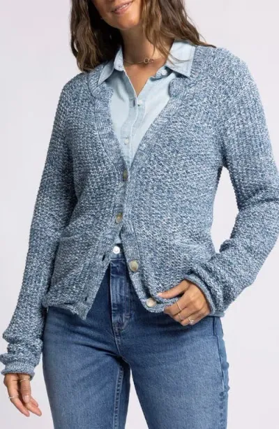 Thread & Supply Hope Marled Cotton Cardigan In Marled Denim