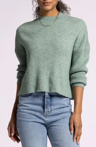 Thread & Supply Lana Rib Crewneck Sweater In Green