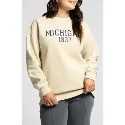 Thread & Supply Michigan Graphic Sweatshirt In Oyster Grey