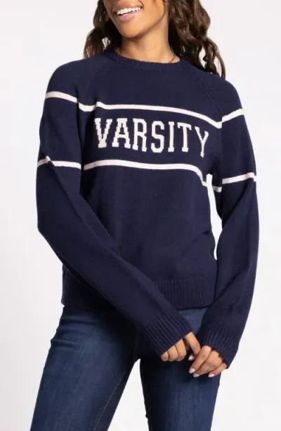 Thread & Supply Varsity Sweater In Dark Navy