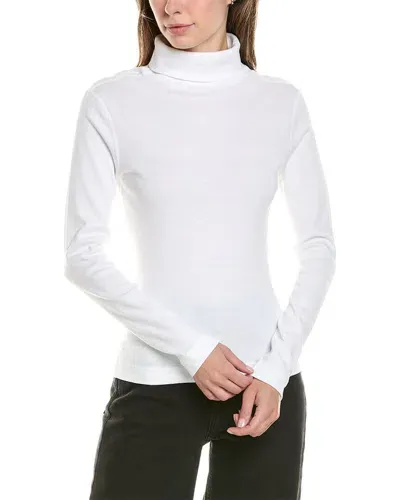 Three Dots Mock Neck Top In Snow White