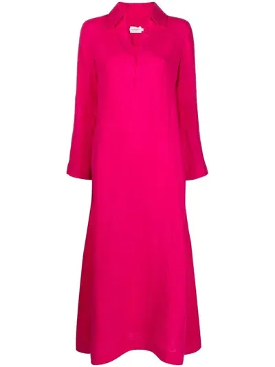 Three Graces Linen Veronica Maxi Dress In Rosa