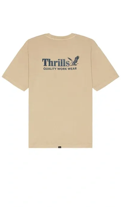 Thrills Workwear Oversize Fit Tee In Cream