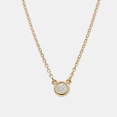 Pre-owned Tiffany & Co 18k Pink Gold Elsa Peretti Diamonds By The Yard Pendant Necklace