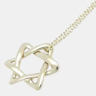 Pre-owned Tiffany & Co 18k Yellow Gold Elsa Peretti Star Of David Pendant Necklace