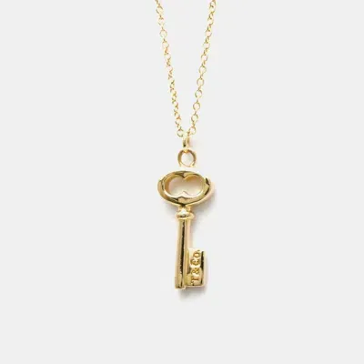 Pre-owned Tiffany & Co 18k Yellow Gold Oval Key Pendant Necklace