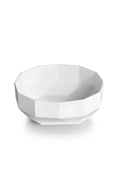 Tiffany & Co Facet Large Bone China Bowl In White