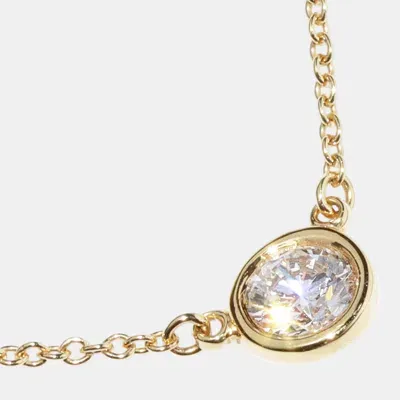 Pre-owned Tiffany & Co 18k Yellow Gold And Diamond Elsa Peretti Pendant Necklace