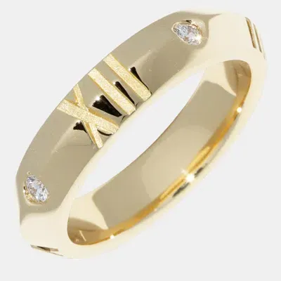 Pre-owned Tiffany & Co 18k Yellow Gold Atlas X Diamond Ring Eu 56