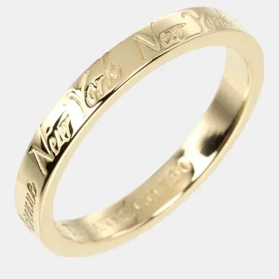 Pre-owned Tiffany & Co 18k Yellow Gold Notes Ring Eu 52