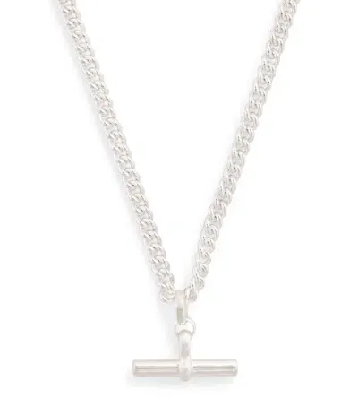 Tilly Sveaas Sterling Silver T-bar Curblink Chain Necklace