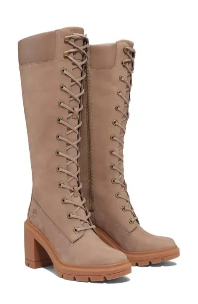 Timberland Allington Heights Lace-up Knee High Boot In Taupe Gray