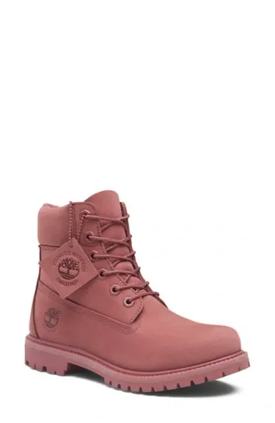 Timberland Premium Waterproof Boot In Medium Red Nubuck