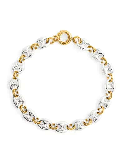 Timeless Pearly Iconic Coffee Bean Necklace In Gold