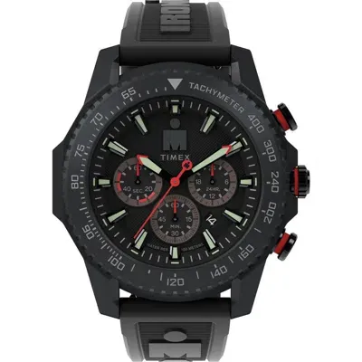 Timex ® Ironman® Adrenaline Pu Strap Chronograph Watch, 48mm In Black