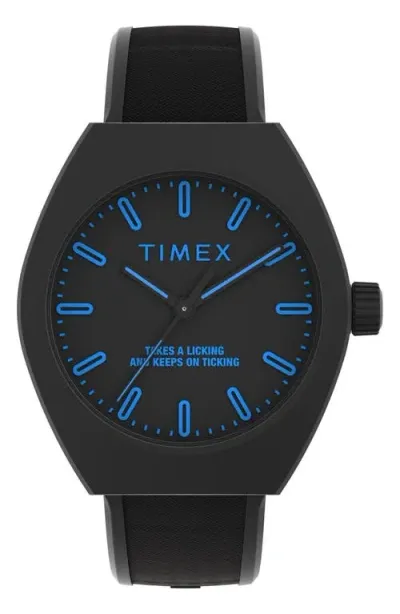 Timex ® Pop Synthetic Strap Watch, 40mm In Black