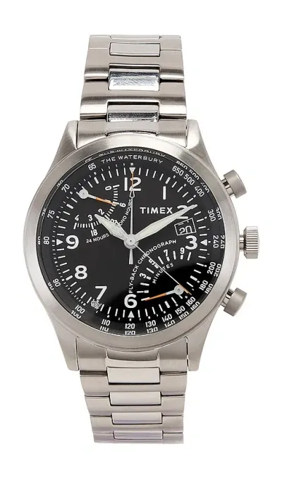 Timex Waterbury Traditional Fly-back Chronograph 42mm Watch In Metallic