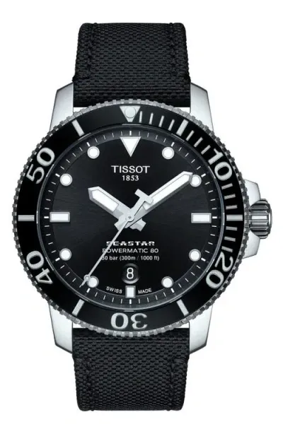 Tissot Seastar 1000 Powermatic 80 Nato Strap Watch, 43mm In Black