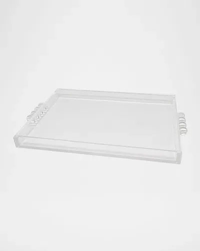 Tizo Clear Lucite Tray With Bubble Handles In Transparent