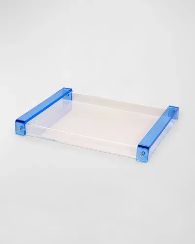 Tizo Lucite Inset-handle Tray In Clear,blue