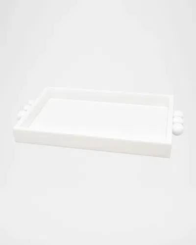 Tizo White Lucite Tray With Bubble Handles