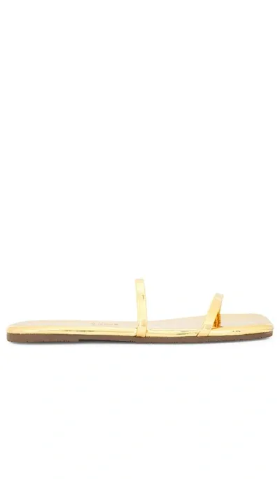 Tkees Gemma Square Toe Mirror Sandal In 金色