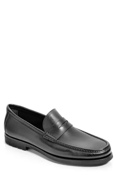 To Boot New York Belfast Lugged Penny Loafer In Black