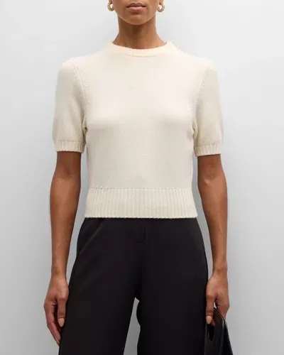 Toccin Elsie Short-sleeve Sweater In Ivory