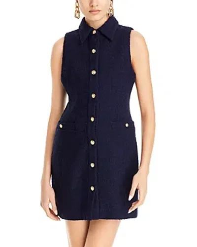 Toccin Sophia Button Front Tailored Mini Dress In Navy