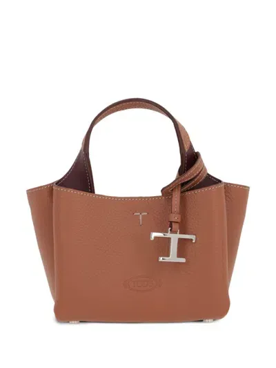 Tod's Mini Apa Tote Bag In Brown