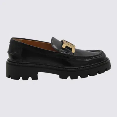 Tod's Black Leather Loafers