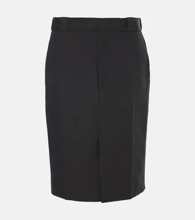 Tod's Cotton Midi Skirt In Black