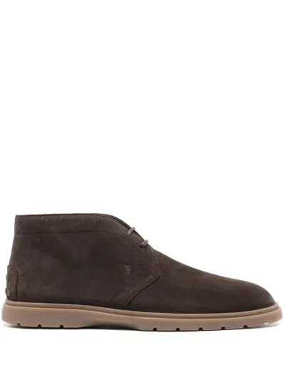 Tod's Desert Suede Boots In Brown