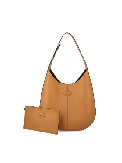 Tod's Di Bag Small Hobo Bag In Cuoio