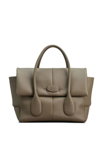 Tod's Di Bag Small Leather Tote Bag In Grey