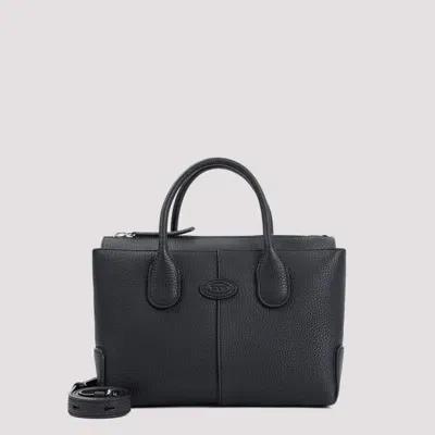 Tod's Elegant Grained Calf Leather Handbag 32x21x15 Cm In Black  