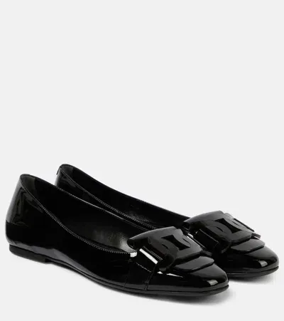 Tod's Kate Patent Leather Ballet Flats In Black