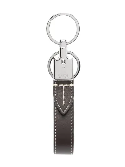 Tod's Leather Keychain In Brown