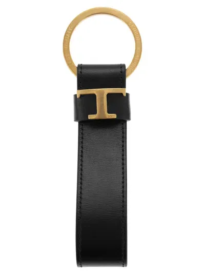 Tod's Leather Keyring In Black