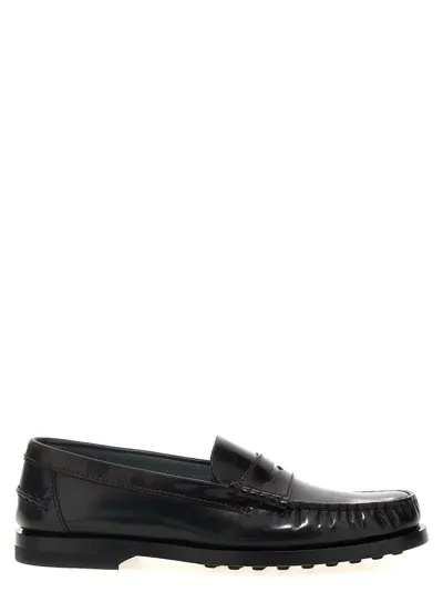 Tod's Leather Loafers In Black