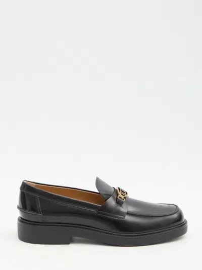 Tod's Leather Loafers In Black