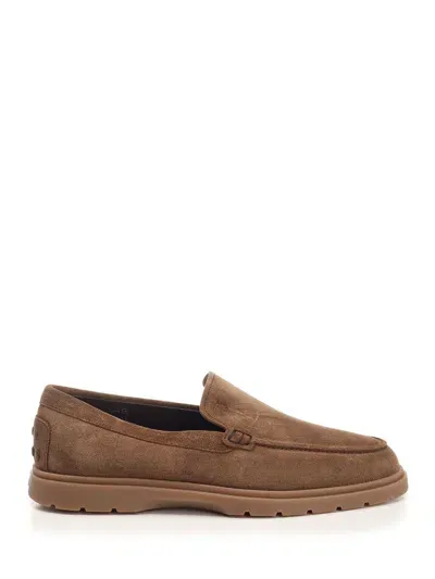 Tod's Loafers Slipper In Suede In Brown