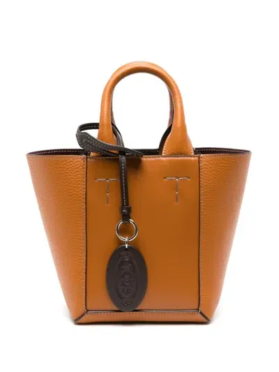 Tod's Logo-debossed Tote Bag In Orange