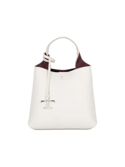 Tod's T Timeless Leather Mini Handbag In White