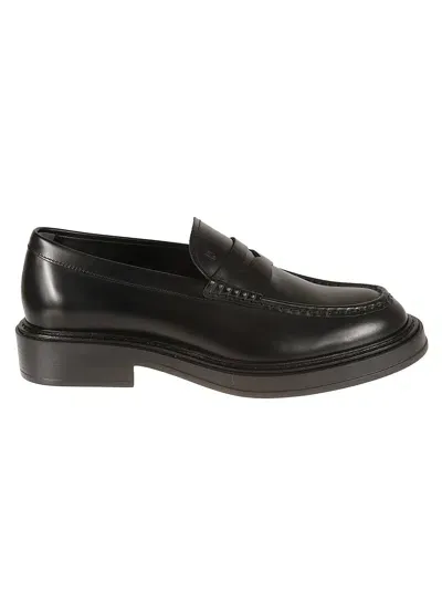 Tod's Logo Slip-on Derby Shoes In Black