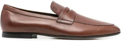 Tod's Penny-strap Leather Loafers In Brown