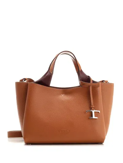 Tod's Micro Leather Handbag In Brown