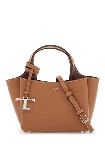 Tod's Micro Leather Handbag In Marrone