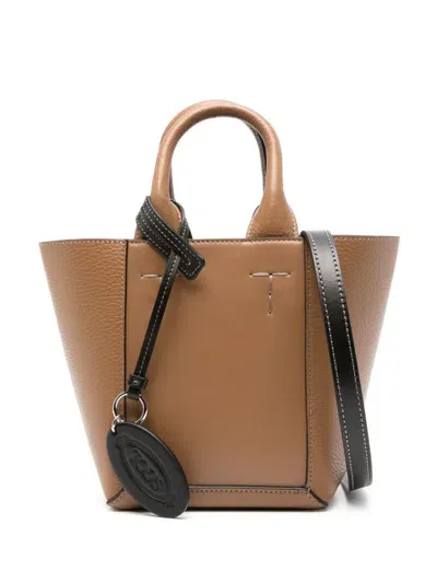 Tod's Mini Cln Tote Bag In Brown