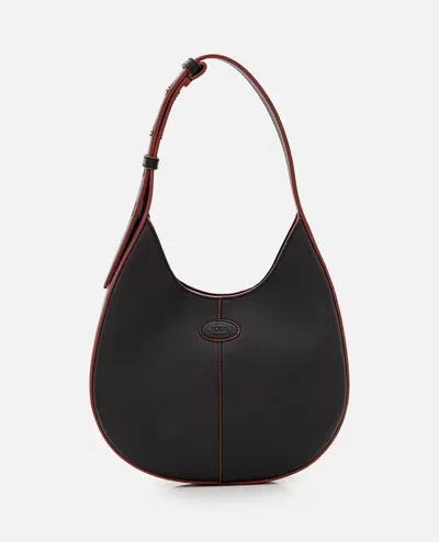 Tod's Mini Hobo Leather Shoulder Bag In Black